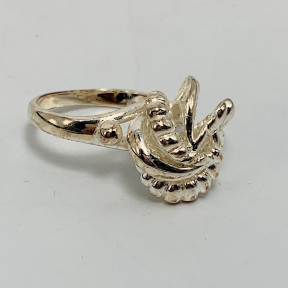 Vtg .925 Dome Shape Silver Statement Ring - Size 7 - image 6